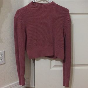Mauve LA hearts cropped sweater